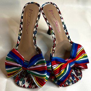 Betsey Johnson Skyee Slip On Dress Sandals In Bright Multi